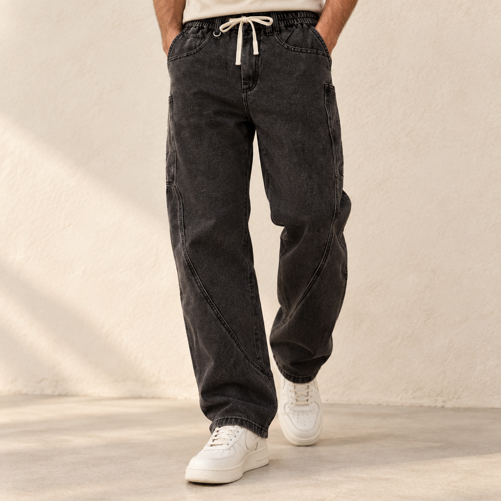 Men Denim Cargo Jogger Jeans