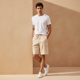 Men Linen Cargo Shorts