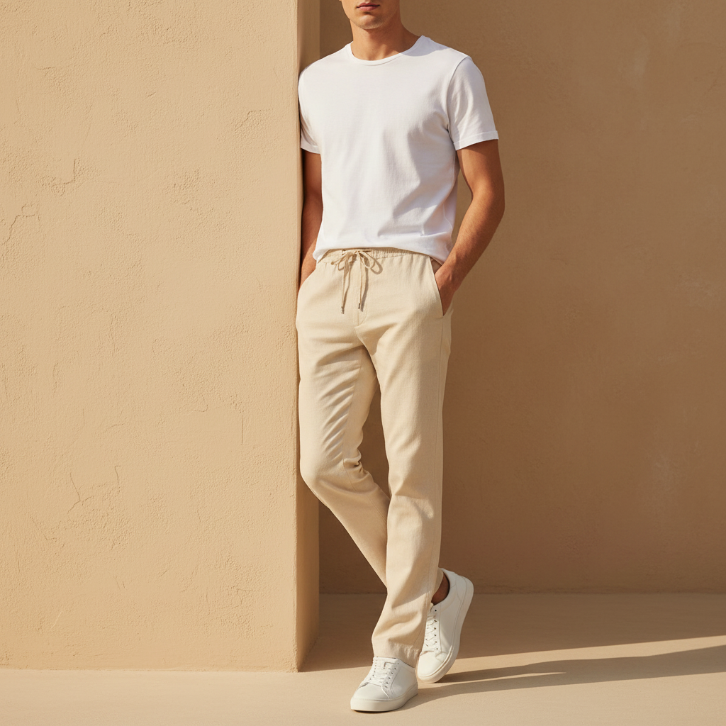 Men Plain Linen Pant