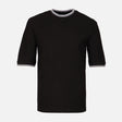 Men Over Size Jacquard T-Shirt R-Neck Short Sleeve