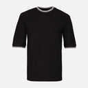 Men Over Size Jacquard T-Shirt R-Neck Short Sleeve