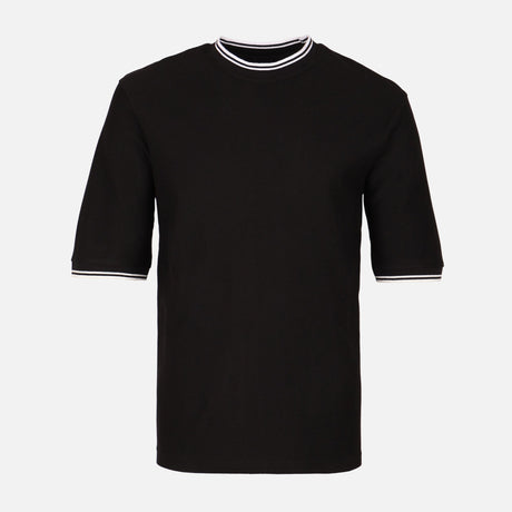 Men Over Size Jacquard T-Shirt R-Neck Short Sleeve