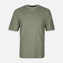 Men Over Size Jacquard T-Shirt R-Neck Short Sleeve