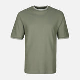 Men Over Size Jacquard T-Shirt R-Neck Short Sleeve