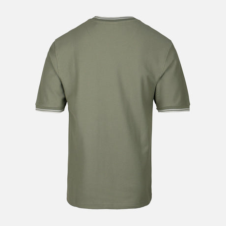 Men Over Size Jacquard T-Shirt R-Neck Short Sleeve