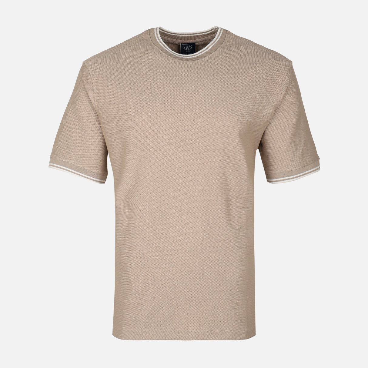 Men Over Size Jacquard T-Shirt R-Neck Short Sleeve