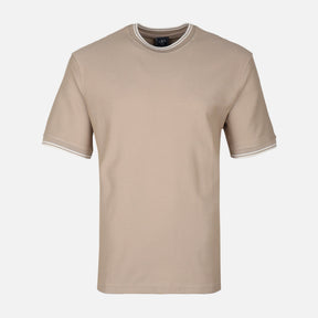 Men Over Size Jacquard T-Shirt R-Neck Short Sleeve