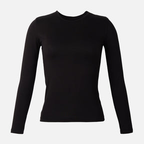 Women Basic Viscose Crewneck Long Sleeves