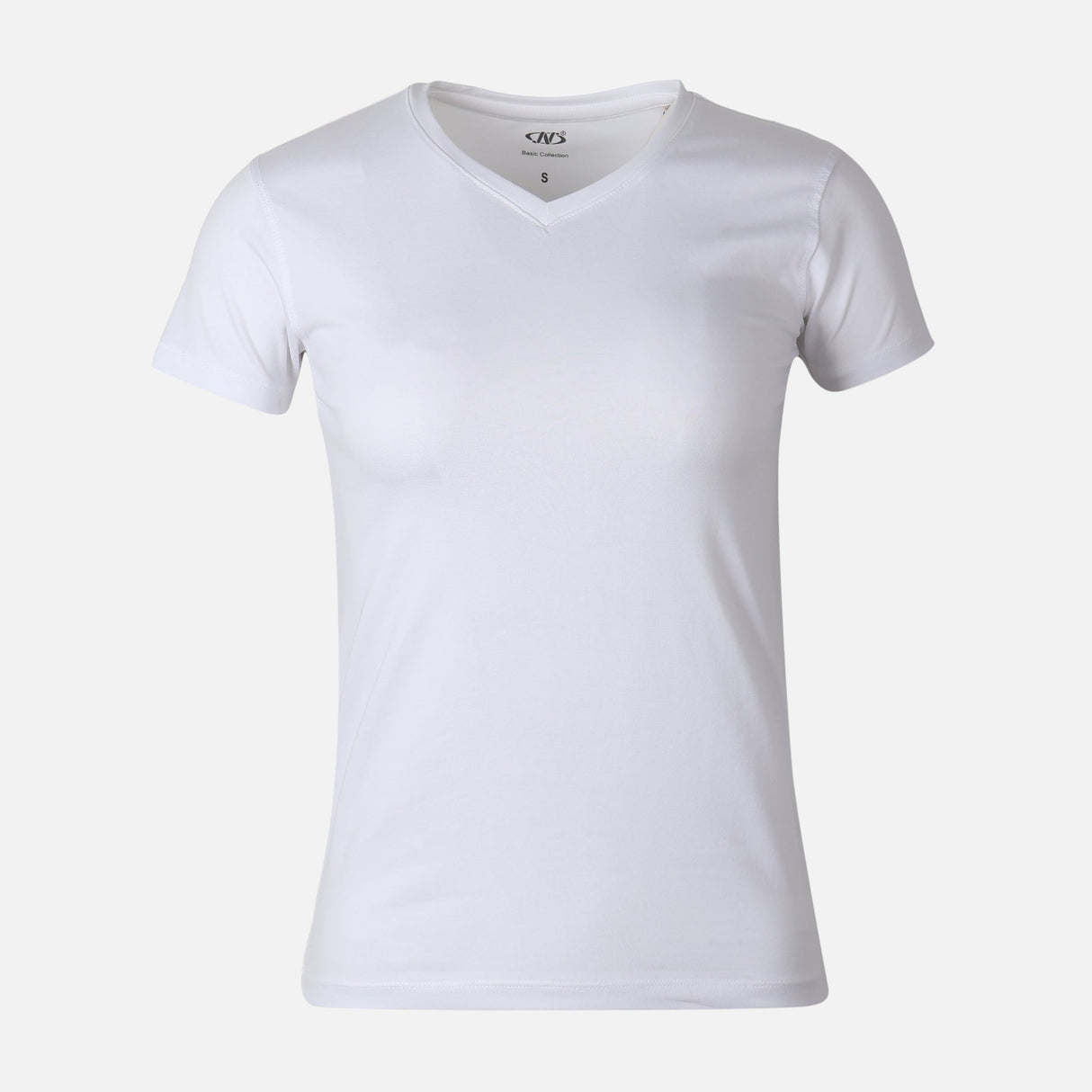 WOMEN BASIC COTTON V-NECK SHORT SLEEVE TEE