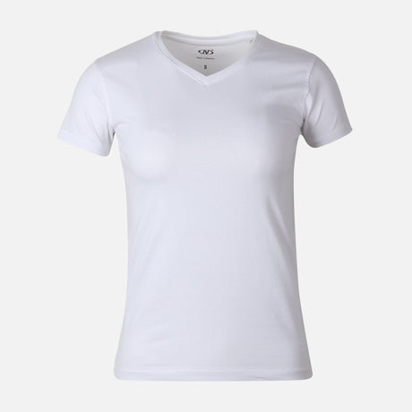 WOMEN BASIC COTTON V-NECK SHORT SLEEVE TEE