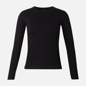 WOMEN BASIC COTTON CREWNECK LONG SLEEVE TEE