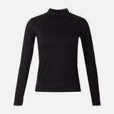 WOMEN BASIC COTTON HIGHNECK LONG SLEEVE TEE