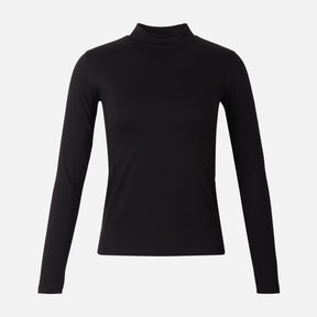 WOMEN BASIC COTTON HIGHNECK LONG SLEEVE TEE