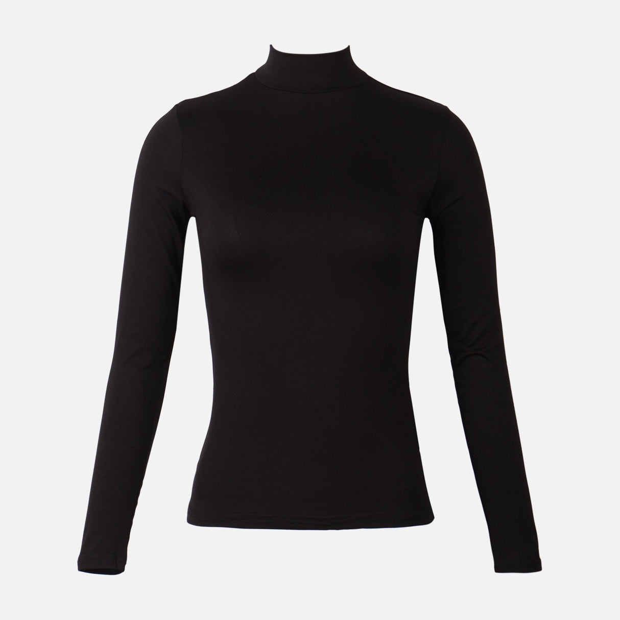 Women Basic Viscose High Neck Long Sleeves