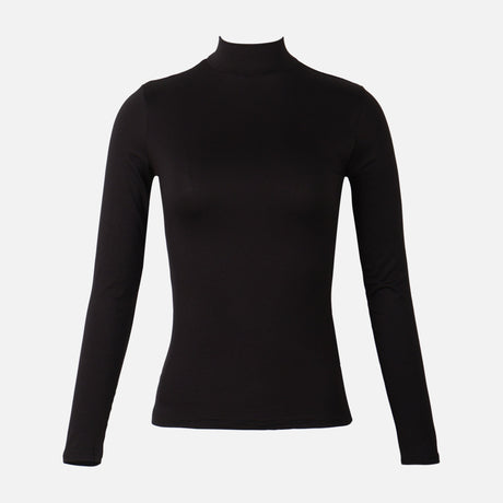 Women Basic Viscose High Neck Long Sleeves