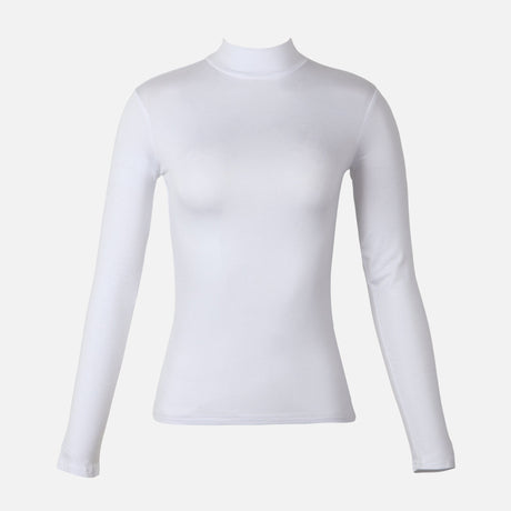 Women Basic Viscose High Neck Long Sleeves