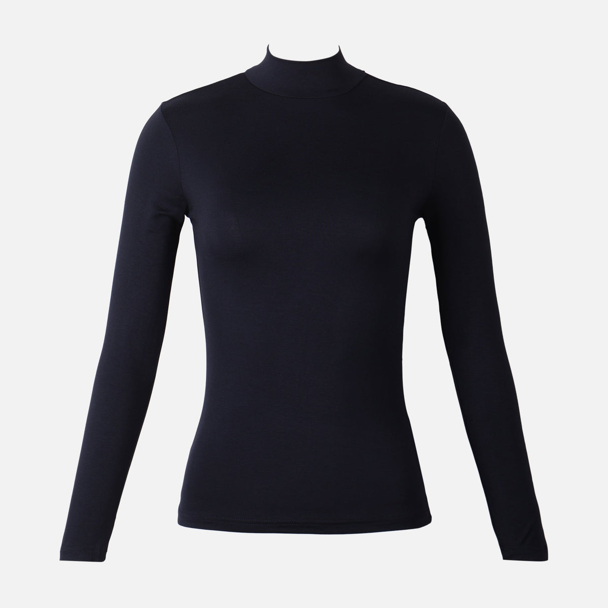 Women Basic Viscose High Neck Long Sleeves