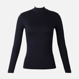 Women Basic Viscose High Neck Long Sleeves