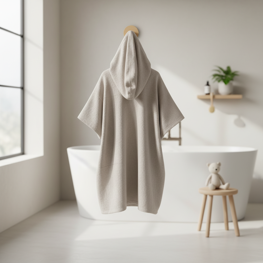 Men Hooded Poncho With Front Pocket
