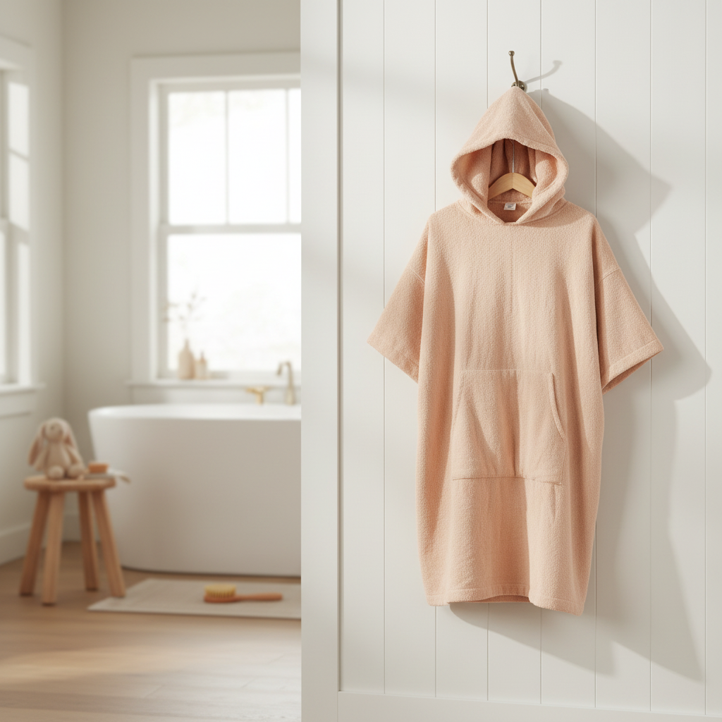 Men Hooded Poncho With Front Pocket