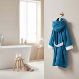 Boys Hooded Bathrobe With Belt & Happy Camper Embroidery