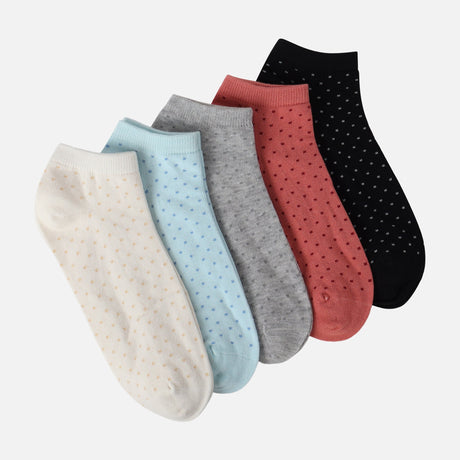 WOMEN JACQUARD ANKLE SOCKS 5 PAIRS