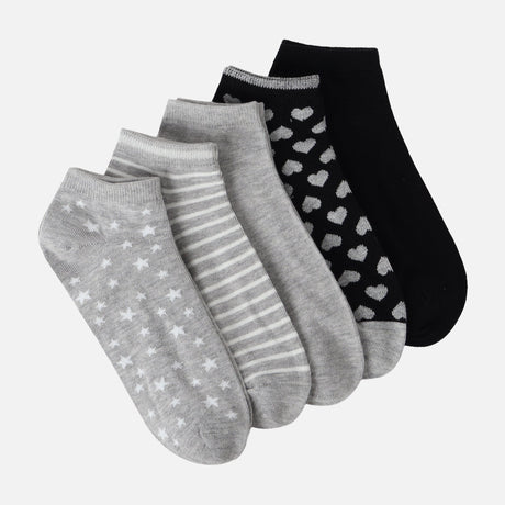 WOMEN JACQUARD ANKLE SOCKS 5 PAIRS
