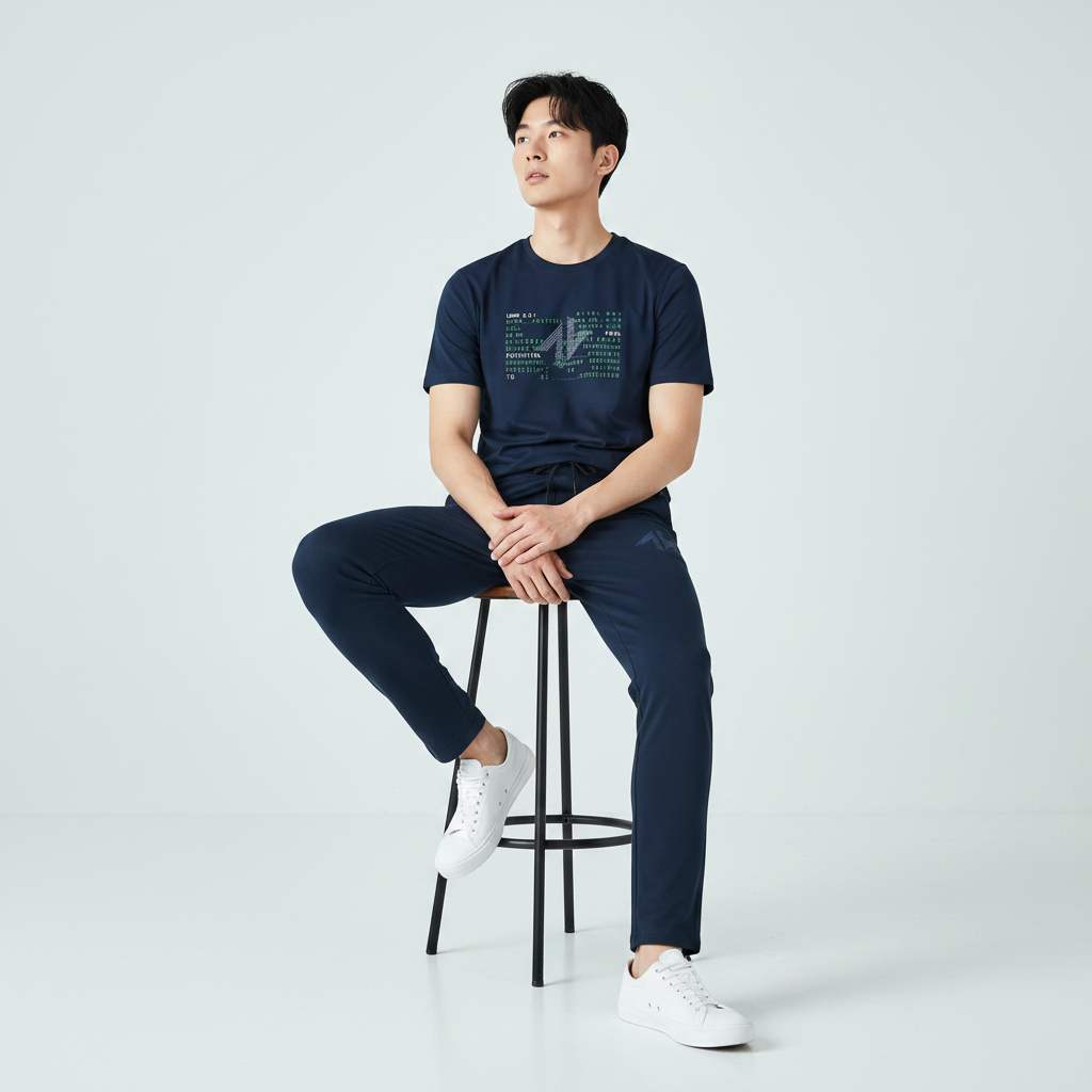 Men Pyjama Co-Ord Set One Side Zipper