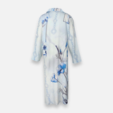 Rayon D-Print Midi Gown Long Sleeve