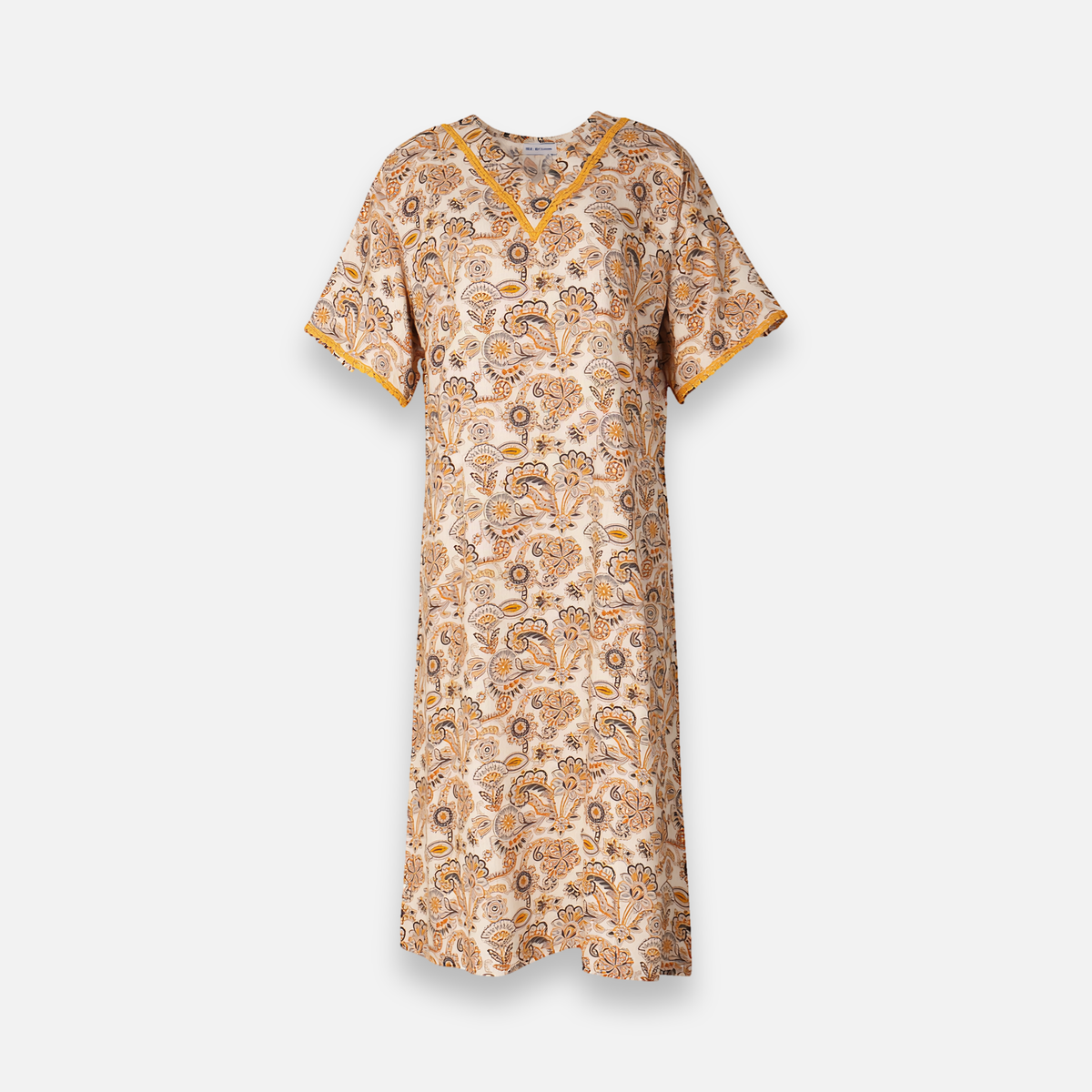 Rayon Pocket Middi Gown Short Sleeve