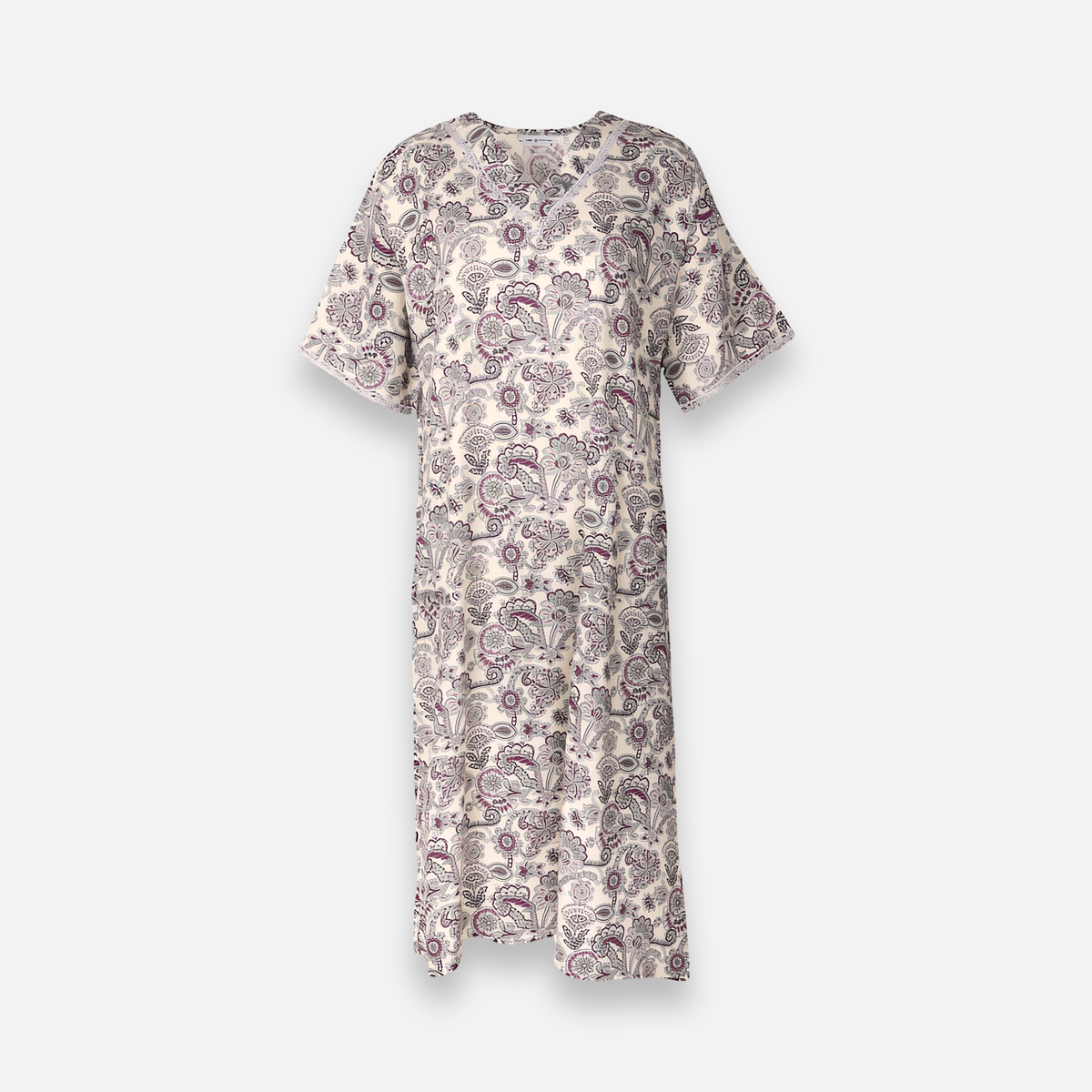 Rayon Pocket Middi Gown Short Sleeve
