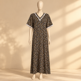 Rayon Pocket Middi Gown Short Sleeve