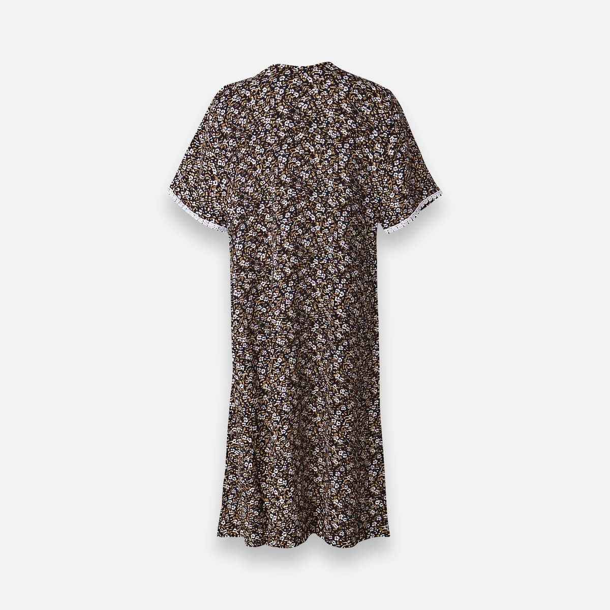 Rayon Pocket Middi Gown Short Sleeve
