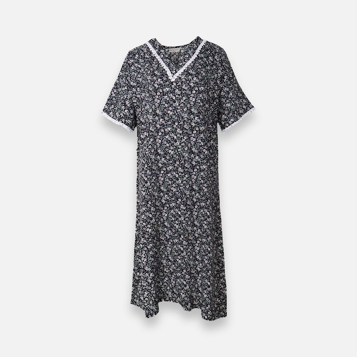 Rayon Pocket Middi Gown Short Sleeve