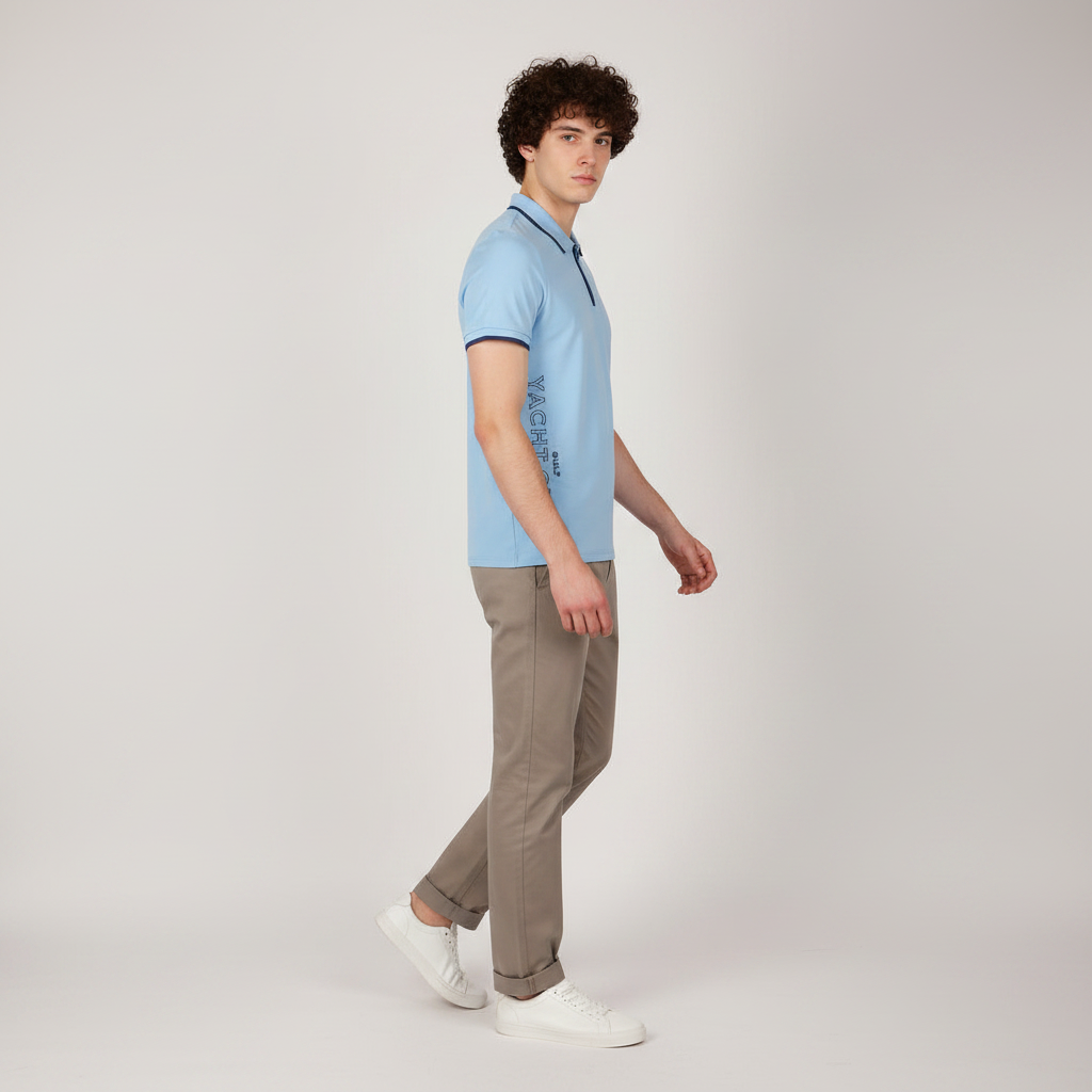 Men Pique Polo T-Shirt Short Sleeve