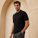 Mens Flat Knit Polo T-Shirt