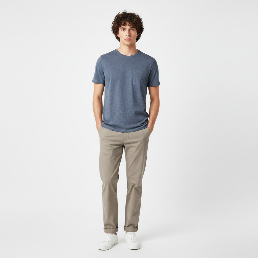 Men Structured Pocket T-Shirt Short Sleeve