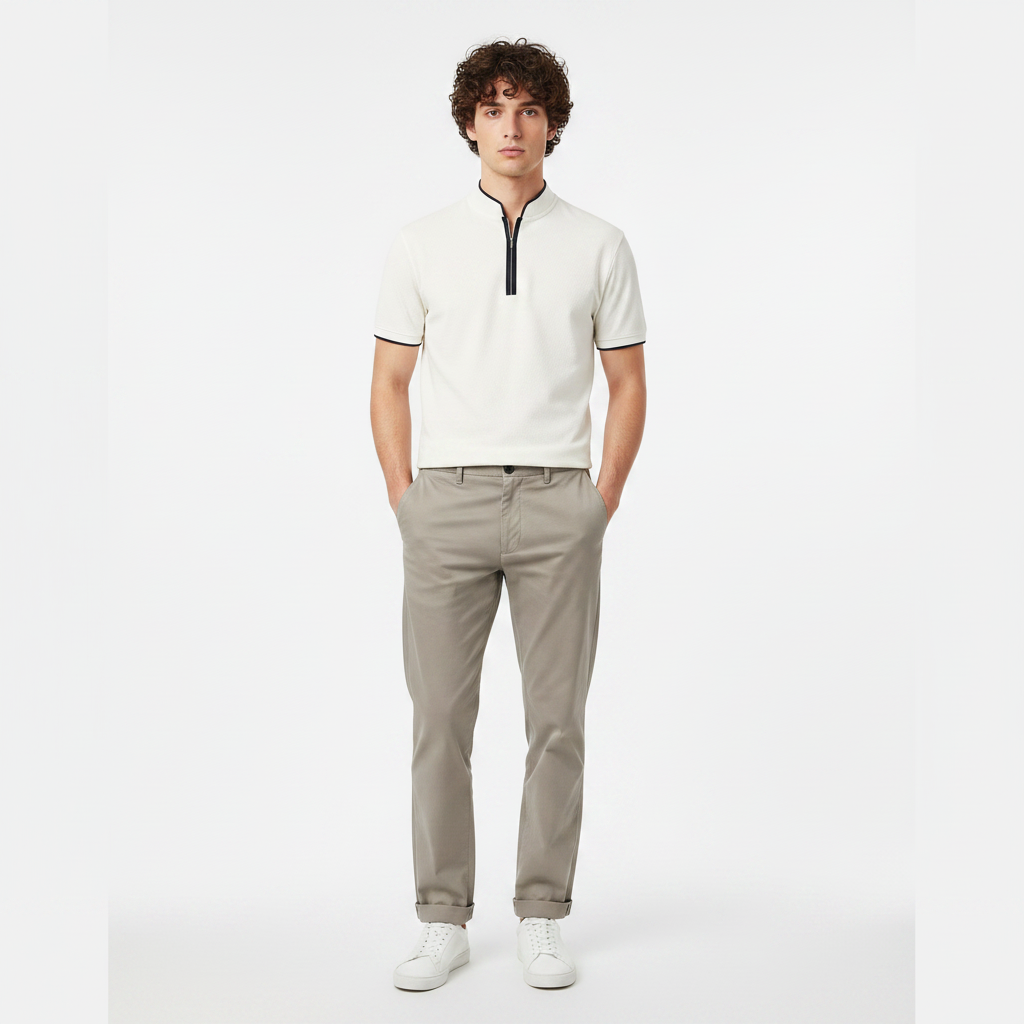 Men T-Shirt Half Collar Short Sleeve
