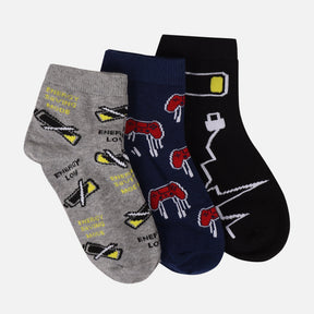 Boys Quarter Socks 3 Pairs