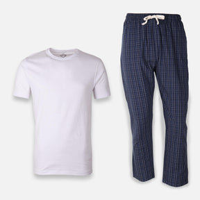 Men Pajama Set – Woven Pants & Basic T-Shirt