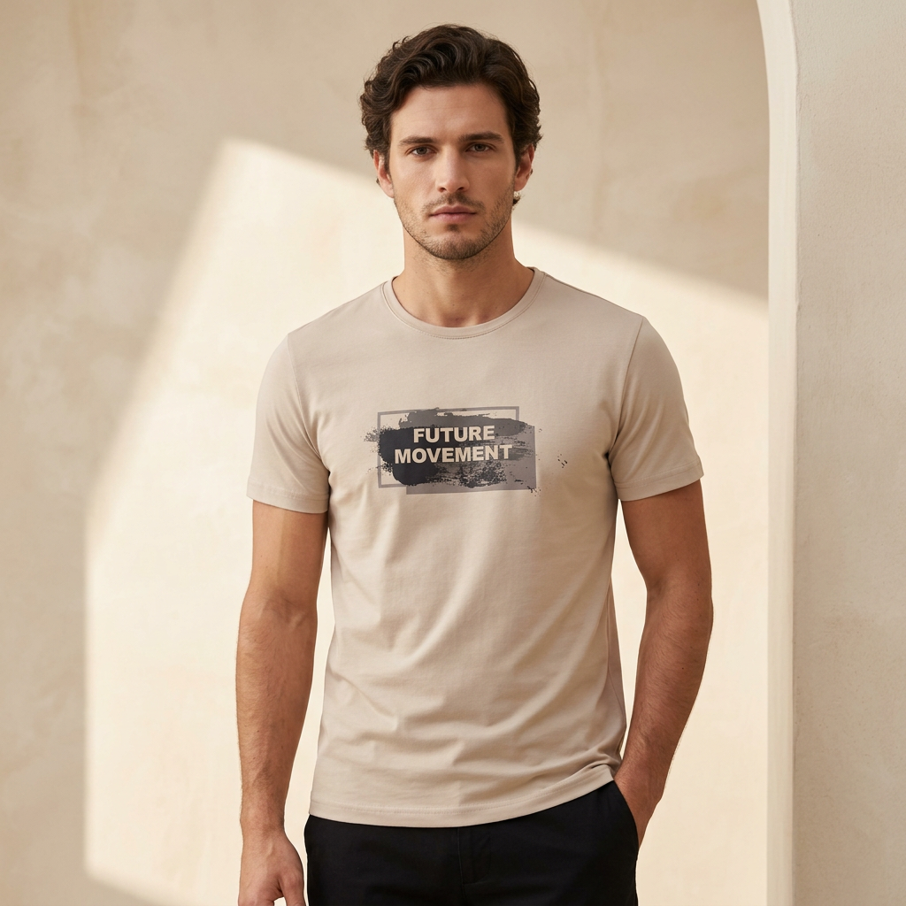 Men T-Shirt Round Neck Short Sleeve