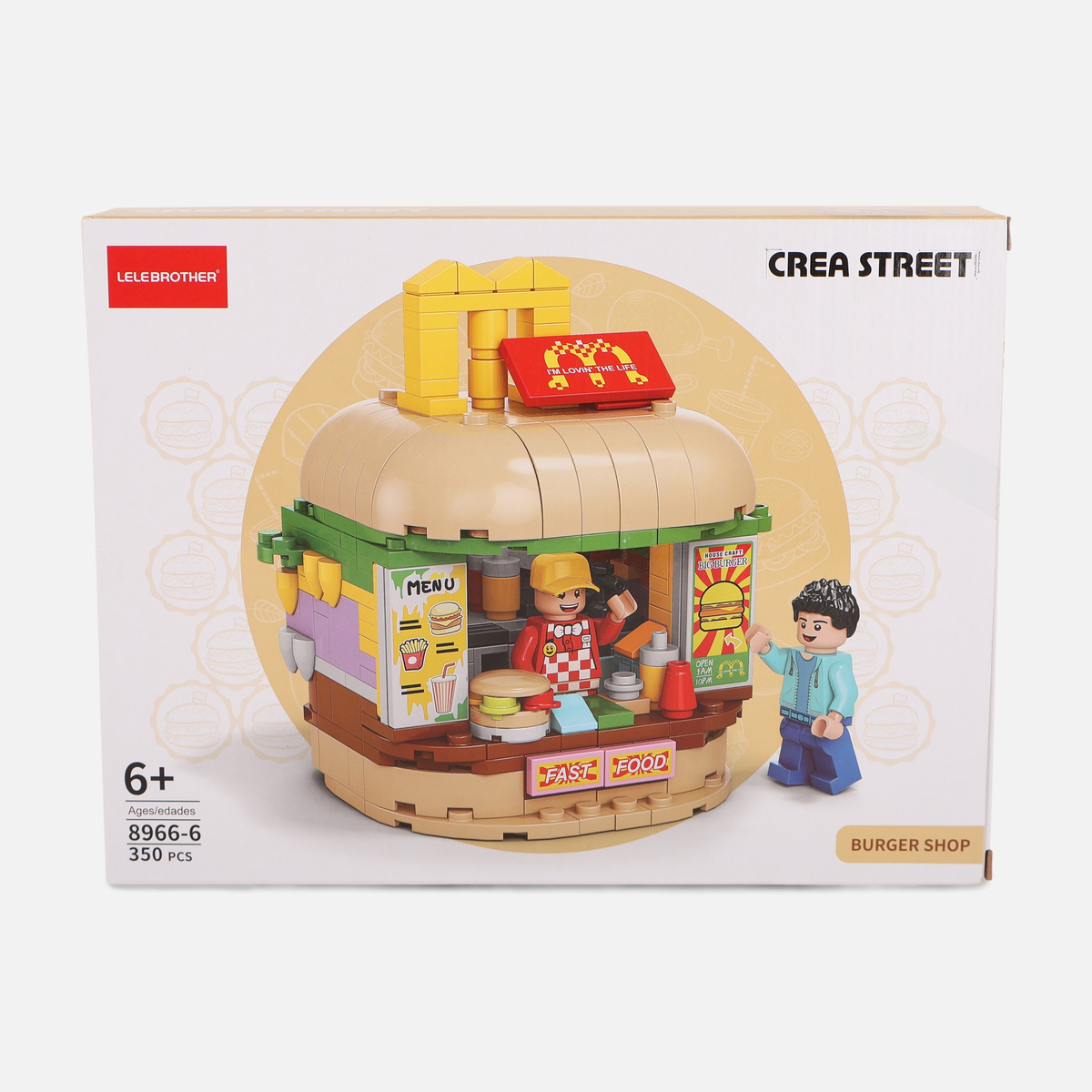 Kids Burger Shop Building Blocks Set 350 Pieces