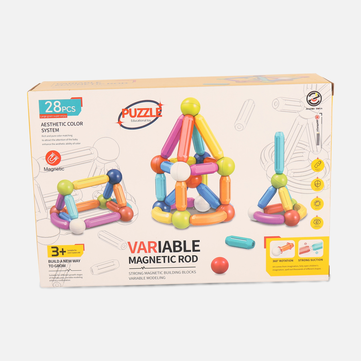 Kids 28 Pieces Magnetic Sticks Building Set