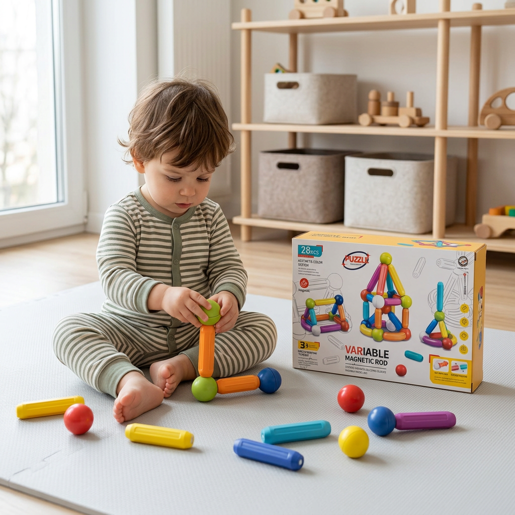 Kids 28 Pieces Magnetic Sticks Building Set