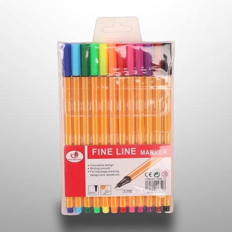 12 Colors Fine Line Marker Pen Set 0.4Mm Fine Tip