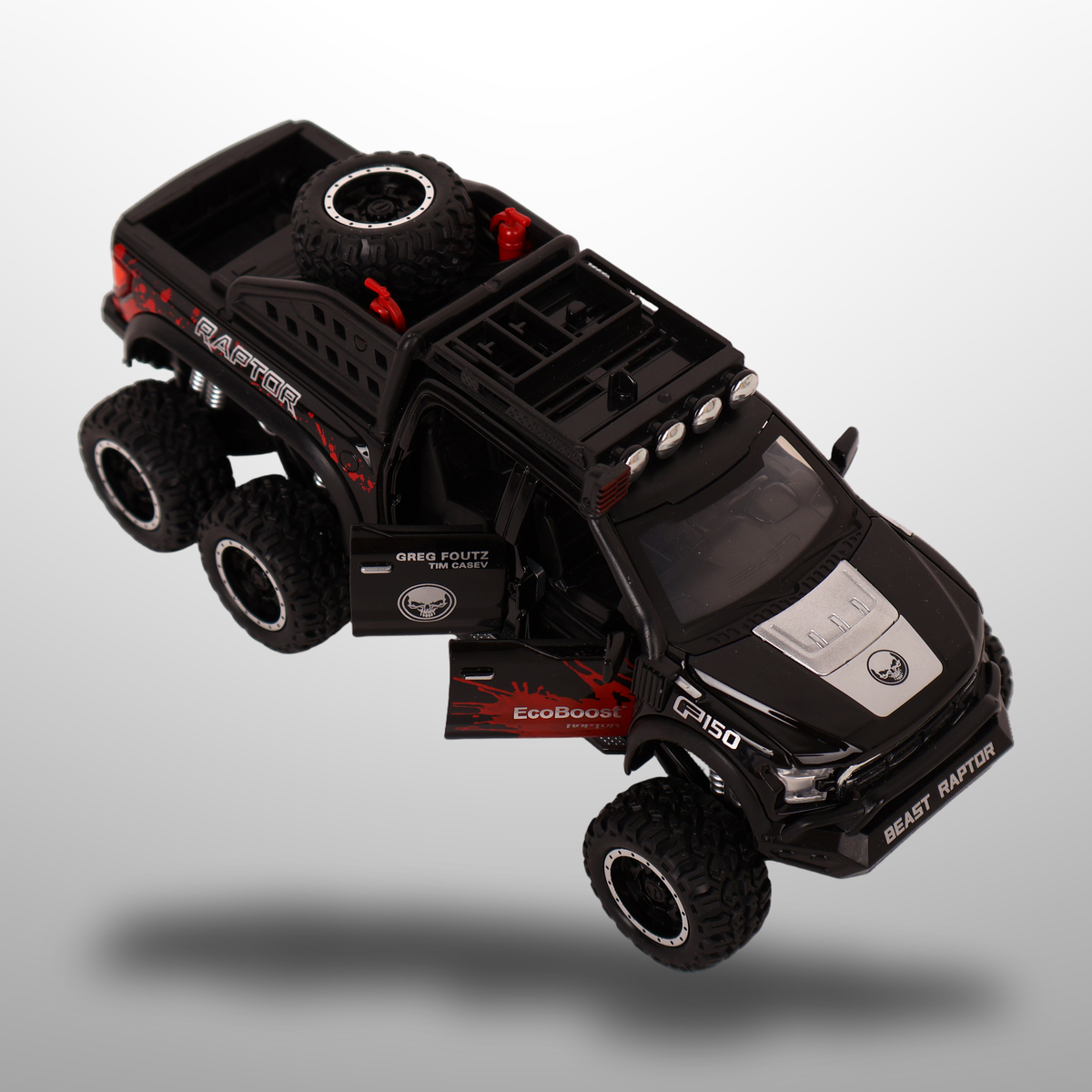 Ford F-150 Raptor Die-Cast Pickup Truck Toy-Sound & Light  7 Openable Doors