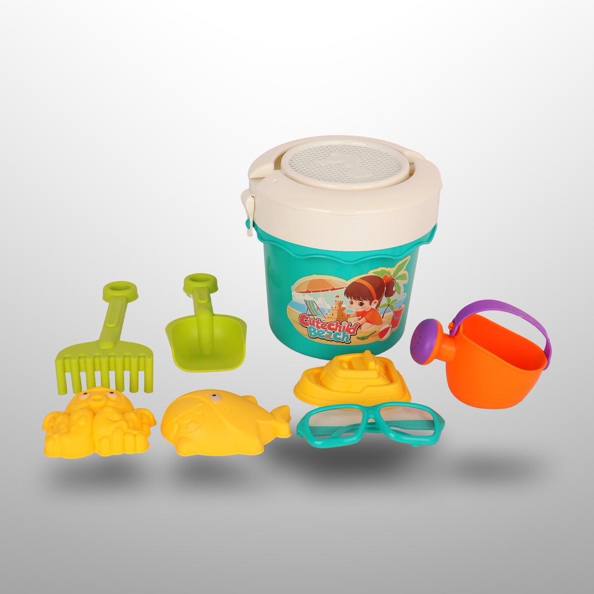 Kids Beach Toys Bucket Sets 9Pcs