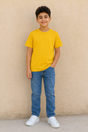A02004-26 UNISEX SCHL T-SHIRT / A02004-26 UNISEX SCHL T-SHIR - BRT YELLOW - on model