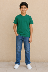 A02004-26 UNISEX SCHL T-SHIRT / A02004-26 UNISEX SCHL T-SHIR - GREEN - on model