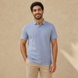 SMQ26 MENS SPORTS POLO SHIRT / SMQ26 MENS SPORTS POLO SHIRT - BLUE - on model